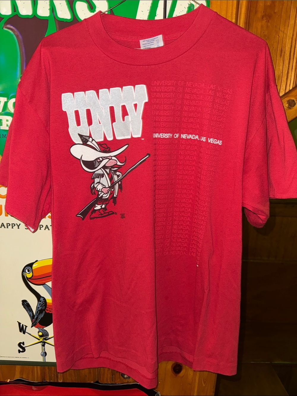 University of Nevada Las Vegas Red Graphic Tee VTG Puff Print XL